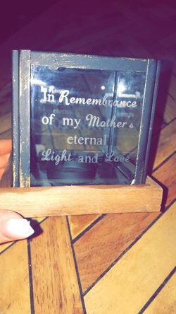 Customized etched glass candle holder