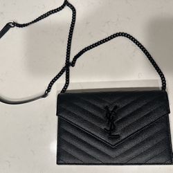 YSL Small Envelope Flap Wallet on Chain.
