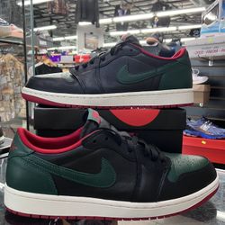 Air Jordan 1 Retro Low Gorge Green Varsity Red