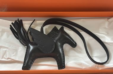 BNIB Authentic Hermès PEGASE Bag Charm PM So Black Milo Lambskin PM Kelly Birkin