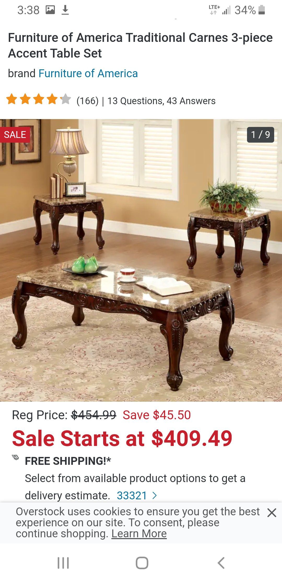 3 piece wood coffee table accent set like new