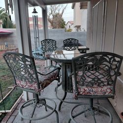 Smoked Glass Bar and 4 Stools