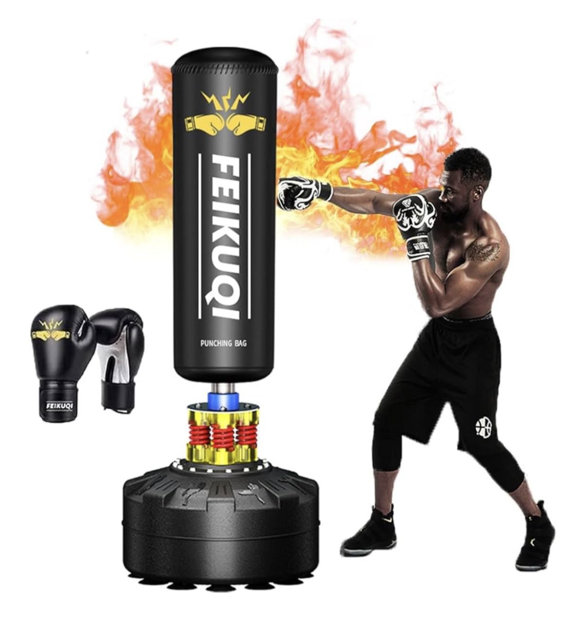 Adult 70” Punching Bag, With Gloves