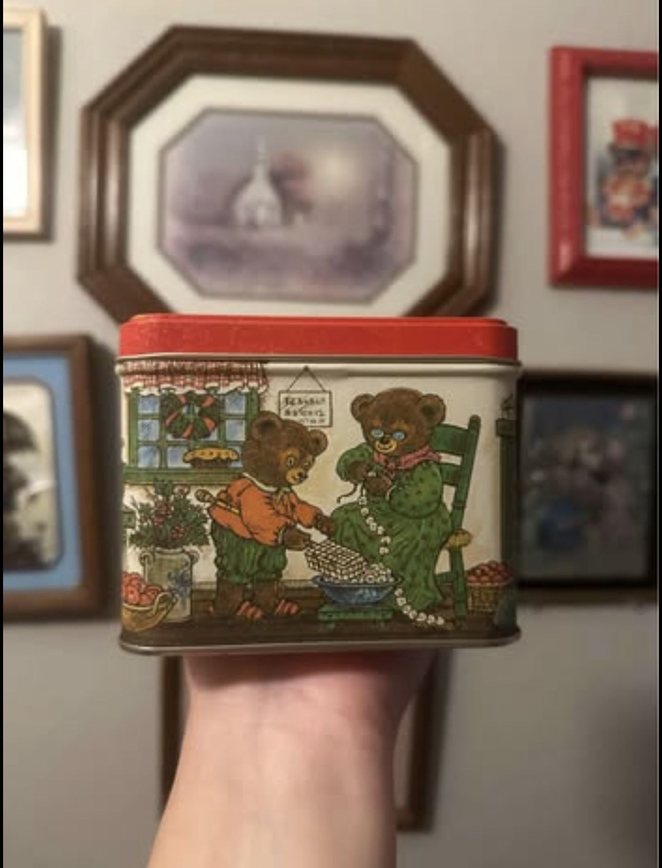 Vintage Bear Tin Container