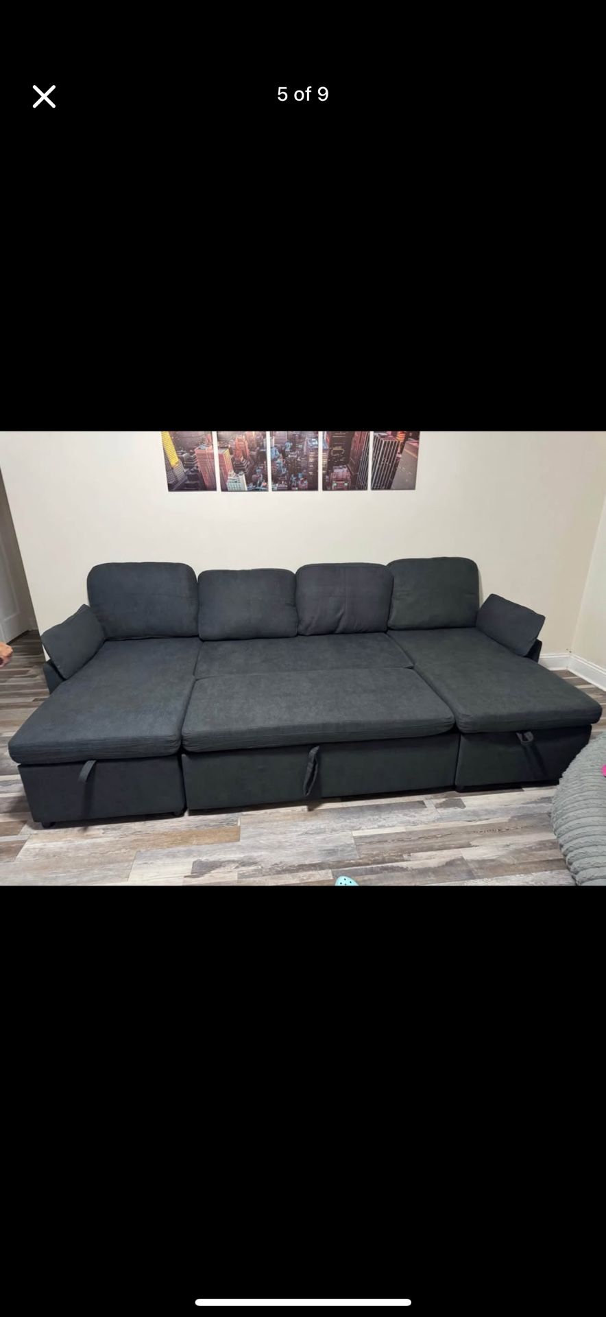 Oversized Sofa Bed - 2 In 1 Pull Out Sleeper Sofa With Sectional And Double Storage Chaise