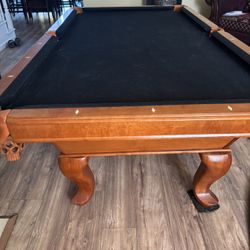 Real Wood Suede Pool Table 