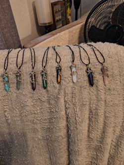 Crystal Point Pendant Necklaces Set of 6