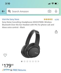 Sony noise cancelling headphones. Wireless + Bluetooth
