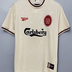 96/97 LIVERPOOL Away Retro White Soccer Jersey