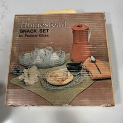 Vintage Federal Glass Snack Set (8 pieces)