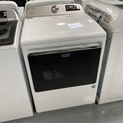 MayTag White Smart Top Load Electric Dryer - 7.4 Cu. Ft.