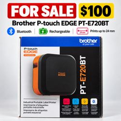 Brother PT-E720BT Industrial Label Printer Bluetooth Portable industrial label maker with Bluetooth, Pro Label Tool app, and durable label support