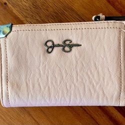 Jessica Simpson Wallet - Zippered Coin/Card - 13 Available Pockets - Dusty Pink