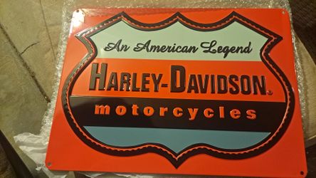 Harley Davidson Embossed Tin Sign