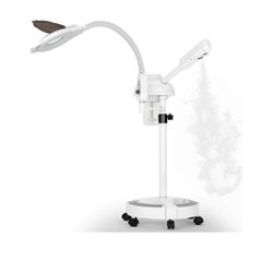 Professional Facial Steamer, Kingsteam 2 in 1 Face Steamer with 3X Magnifying Lamp and More Stable Wheel Rolling Base Design for Face Sauna Spa and Pe