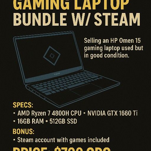 HP Omen Gaming Laptop Bundle w/Steam – Powerhouse Setup + Extras
