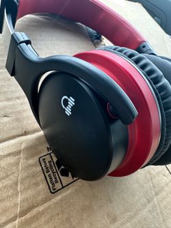 Bluetooth Wireless Headphones Red & Black