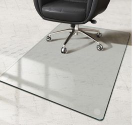 Teakmama 36" x 46" Tempered Glass Office Chair Mat