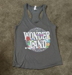 NWOT Disney Alice in Wonderland Next Level Apparel Tshirt Tank Dk Gray XL Junior