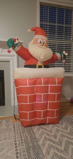 Inflatable Santa Claus in Chimney Decoration