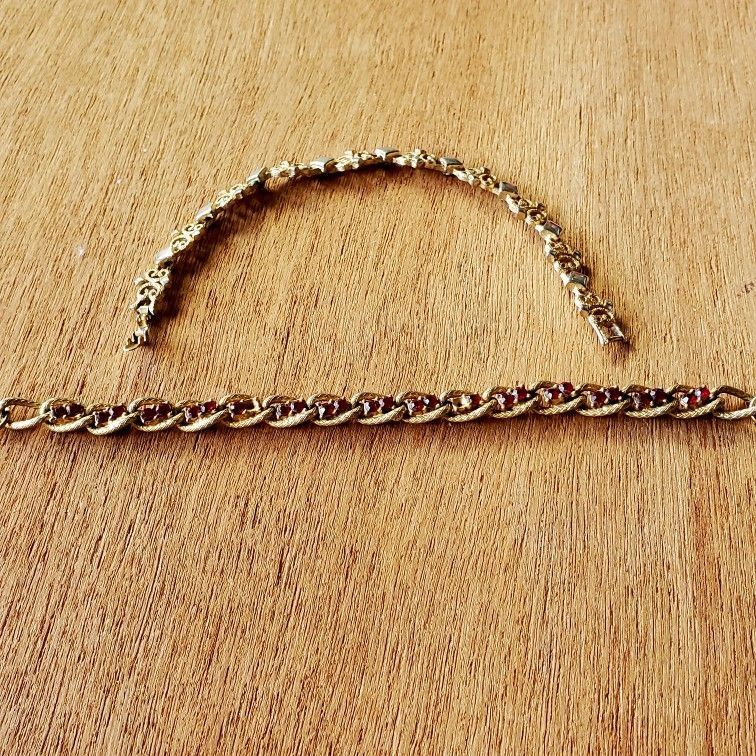 Two Gold-tone 8" Women's Bracelets In One Deal