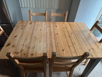 IKEA 6 chairs with cover table