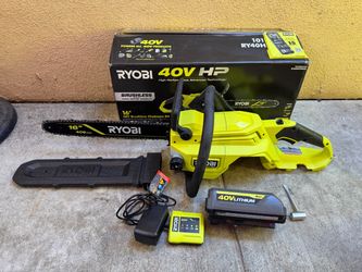 RYOBI 40V HP Brushless 16 in. Battery Chainsaw with 4.0 Ah Battery and Charger