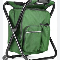 Lightweight Outdoor Folding Stool Backpack With Built In Cooler