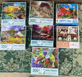 $2 Puzzles 300 & 500 Larger Pieces Complete