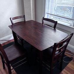 Winsome Inglewood 5-PC Set Table w/ 4 Ladderback Chairs Dining, Walnut