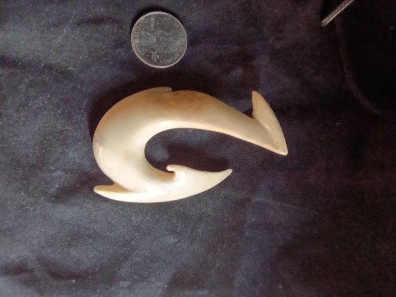 Ivory Hawaiian Hand Carved Fish Hook