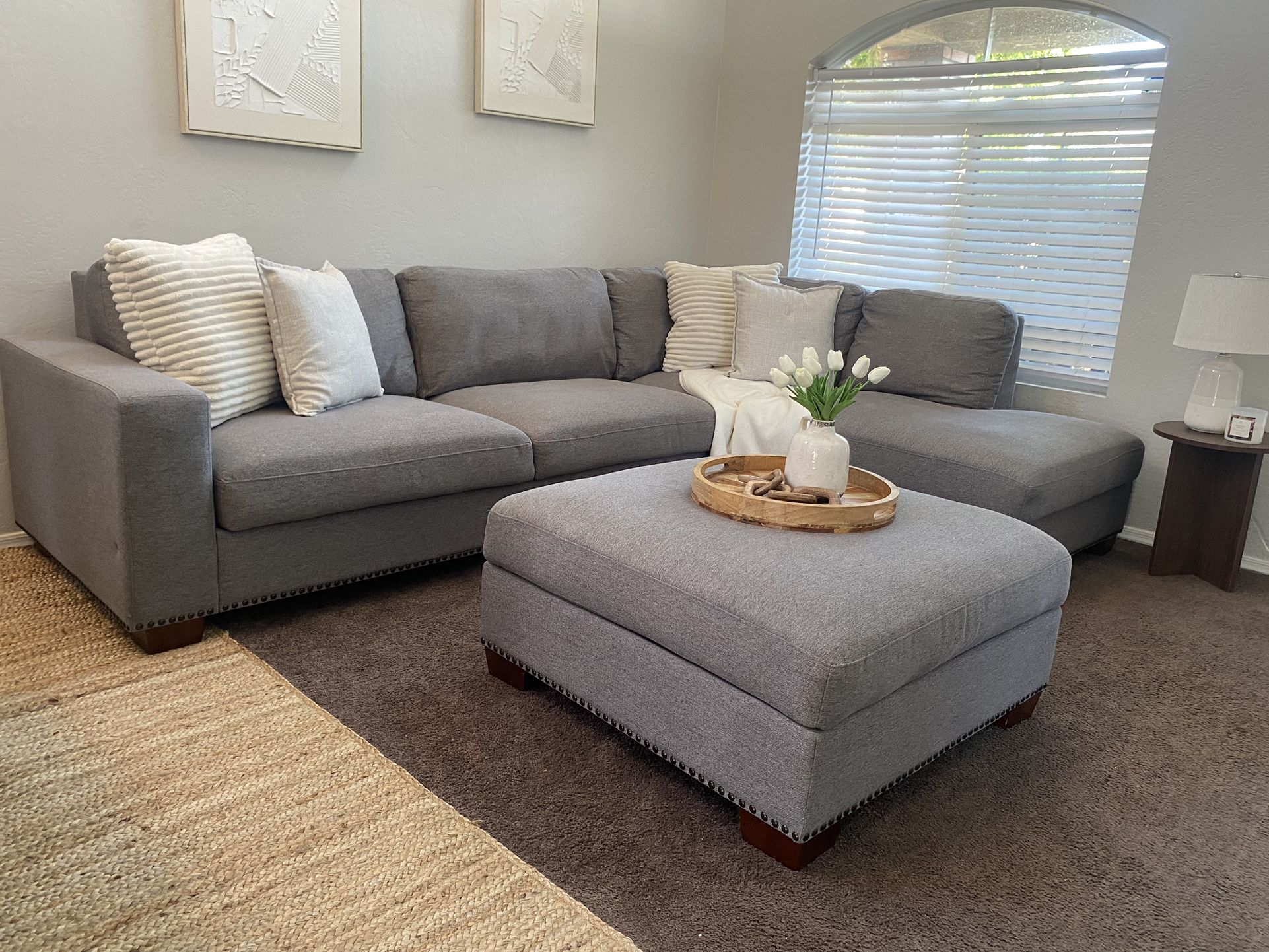 Grey Linen Couch FREE DELIVERY