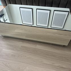 Rectangle Mirrored Coffee Table With Storage 