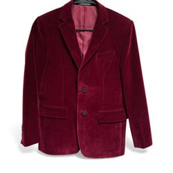 Big Boys Burgundy Velvet Blazer