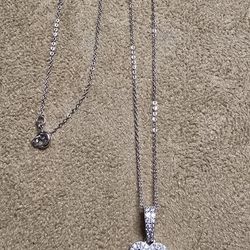 Paw Print Pendant Black&white Moissanite In Silver 