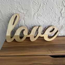Wooden Scripted “Love” Wall Decor