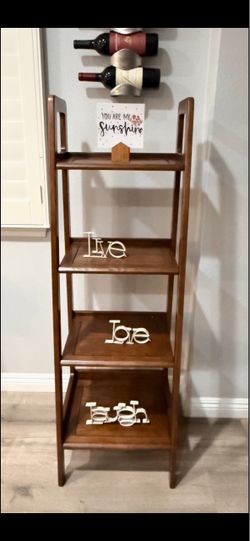 4 Tier Wood Ladder Shelf