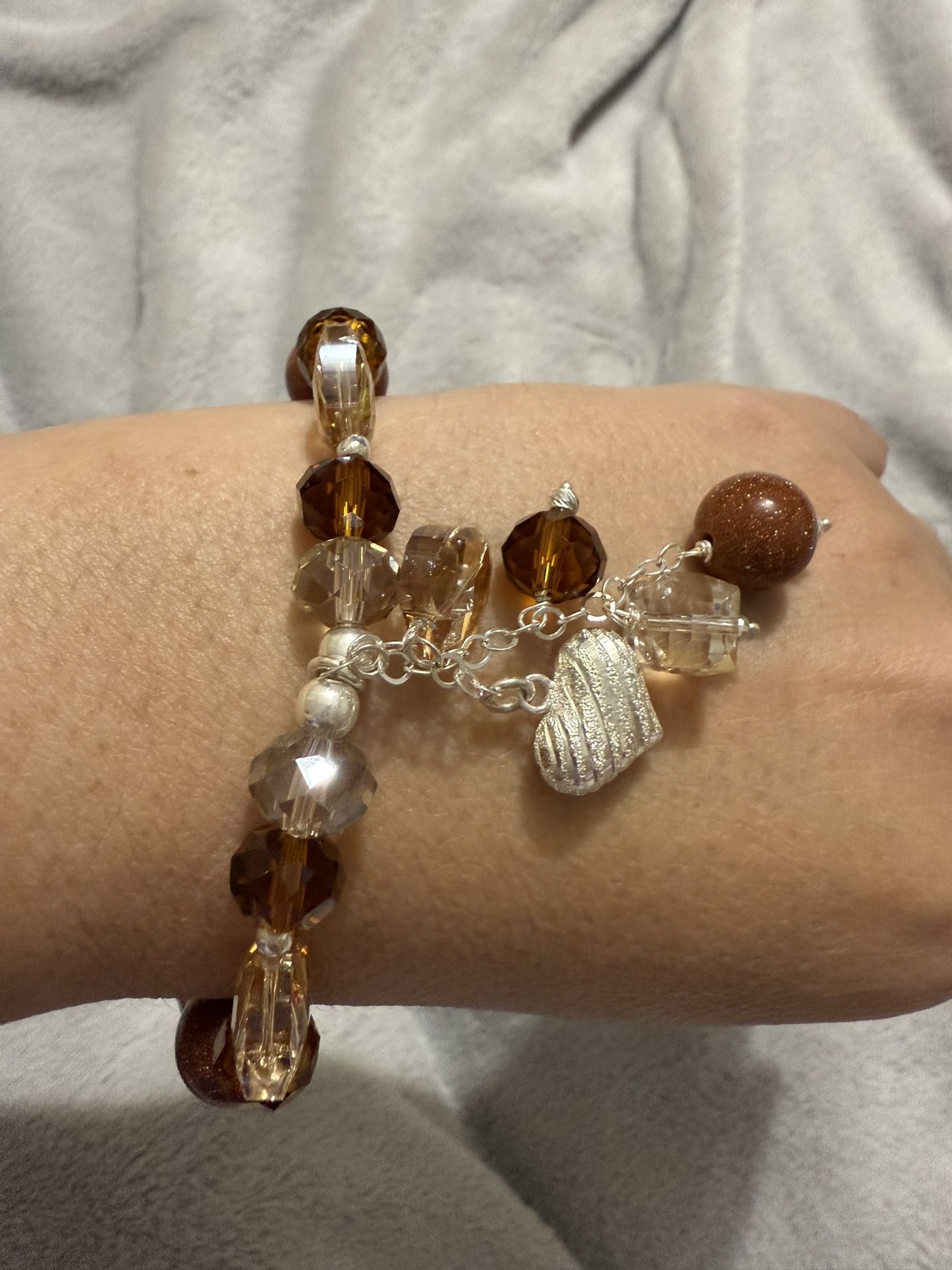 Genuine Mexican .925 Silver Bracelet with Sunstone – Handmade & Elegant