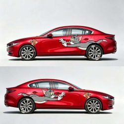 Tom and Jerry Car Door Vinyl Decal Sticker Set