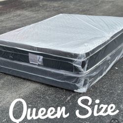 NEW Mattress Queen Size Pillowtop With Box Spring // Offer  🚚