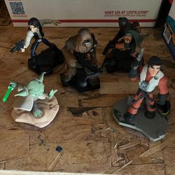 Disney Infinity 3.0 Star Wars Figures Lot Yoda Chewbacca Han Solo Boba Fett Poe