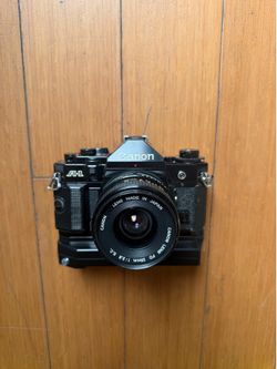 Canon A1 35mm film camera and Canon FD 28mm F2.8