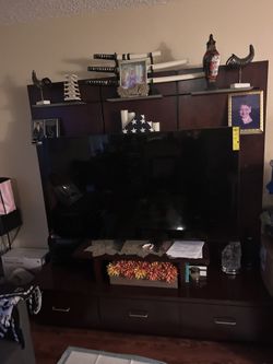 Entertainment Furniture With 3 sliding drawers with 5 shelves