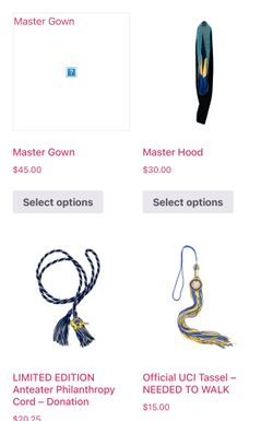UCI Masters Gown+Hood/Tassel