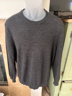 Club Room Men’s Merino Wool Blend Crewneck Sweater Gray Size Medium