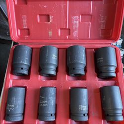 9pc SAE Deep Impact Socket 3/4"dr SAE 2-1/16"-2-1/2" air tool sockets set
