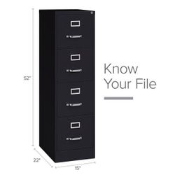 File Cabinet Metal 4-drawer - black 