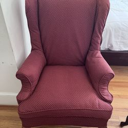 Burgundy Wingback Chair