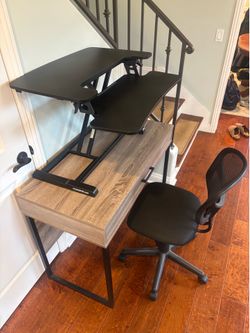 Home Office Setup – Desk, Standing Desk Converter & Chair