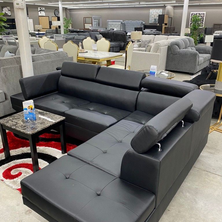 Moderno Sectional Black ,financing AVAILABLE, Sameday Delivery 